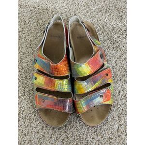 Colorful Sandals Womens 40 (US8.5) Comfort Club Velcro Adjustable summer beachy